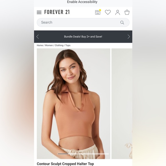 Forever 21 Contour Sculpt Cropped Halter Top✨ - Picture 4 of 5